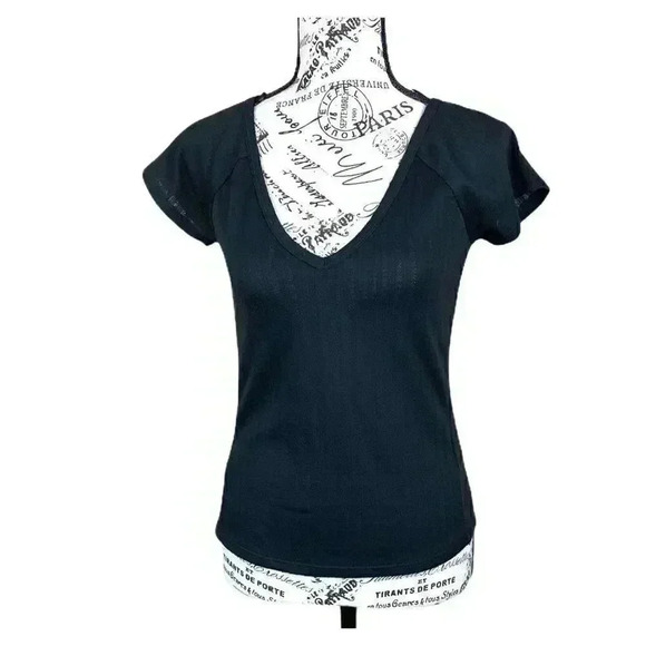 1.State Tops - 1.State v-neck black short sleeves top